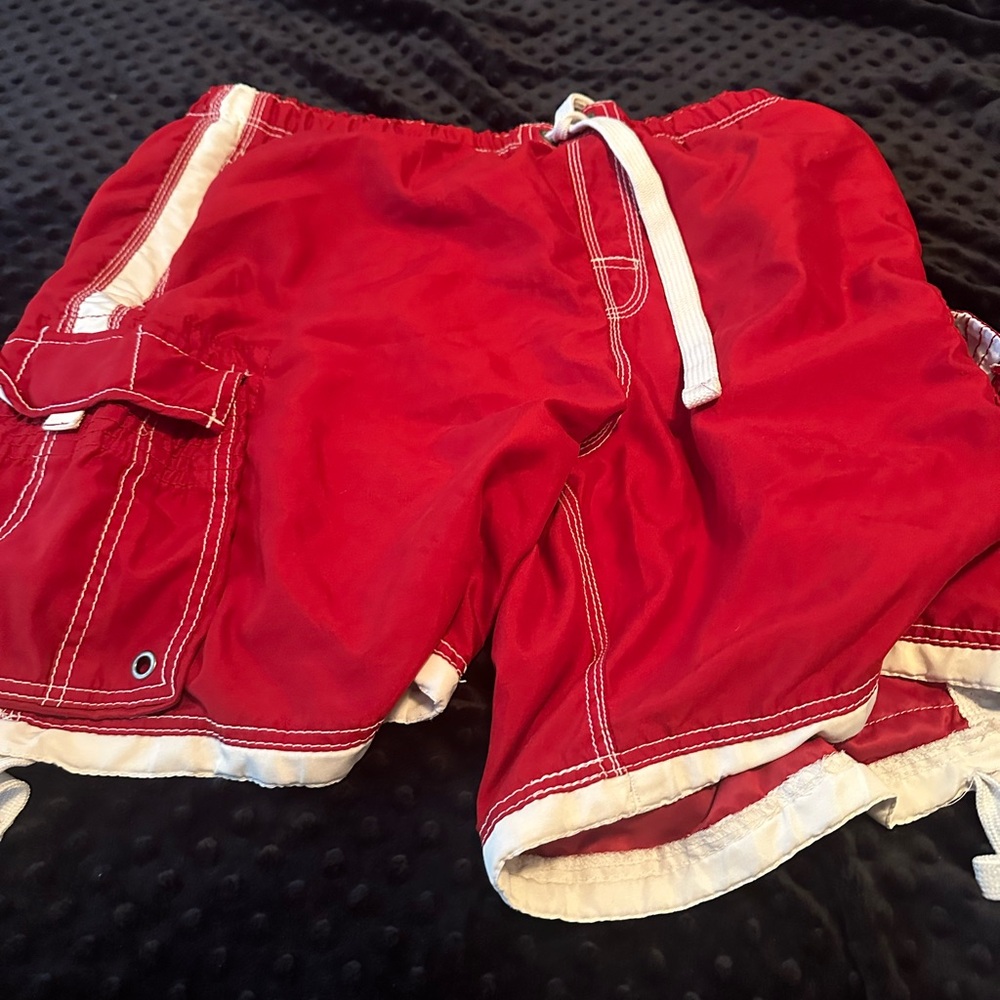 No Boundaries Red and White Mesh Shorts